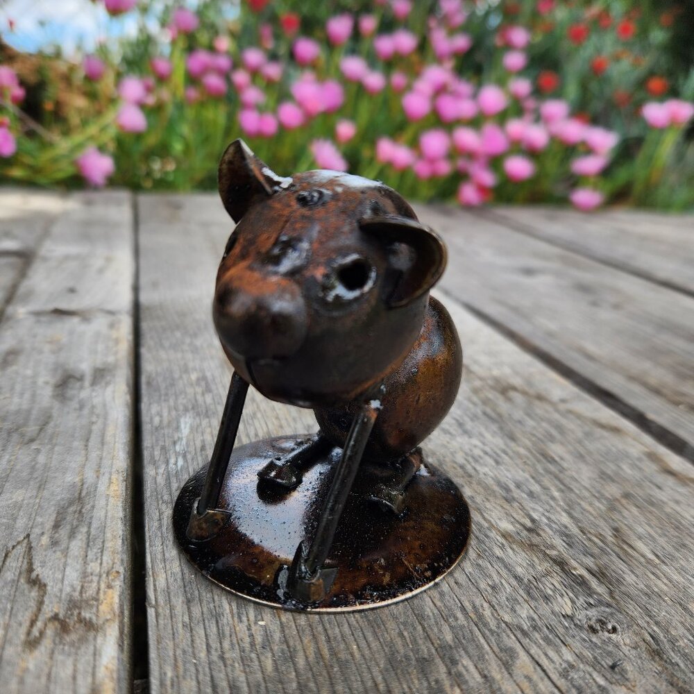 Pig Welded Metal Art Statue Home Decor Farmhouse Decor
